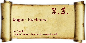 Weger Barbara névjegykártya