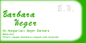 barbara weger business card